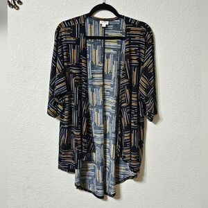 Lularoe Cardigan Womens S 3/4 Sleeve Open Front Hi-Low Stretch Top